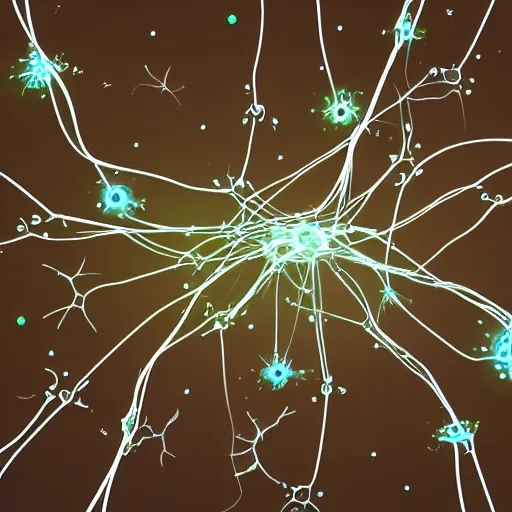 Image similar to an illustration of neurons connecting and transmitting information