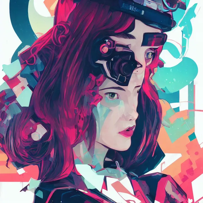 Image similar to a colorful comic noir illustration painting of a cyberpunk girl by sachin teng and sam yang!! and artgerm!! and alphonse mucha, lois van baarle and ross tran!!. in style of digital art, symmetry, sci fi, hyper detailed. octane render. trending on artstation