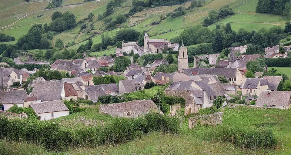 Image similar to a village in france by didier conrad
