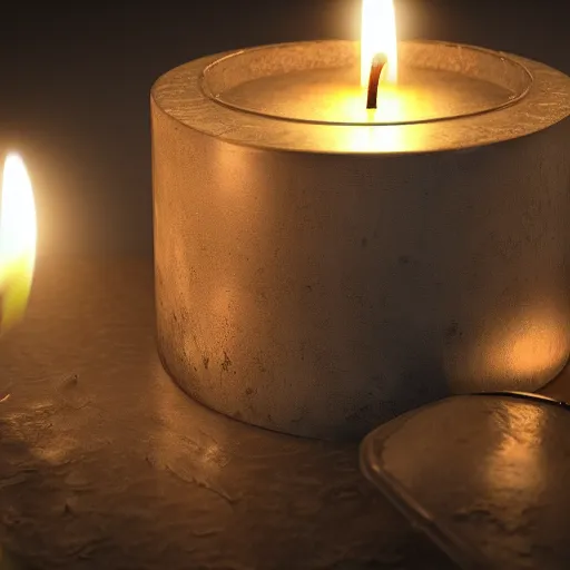 Image similar to candle in very dark room, hyper-detailed, extreme details, octane render