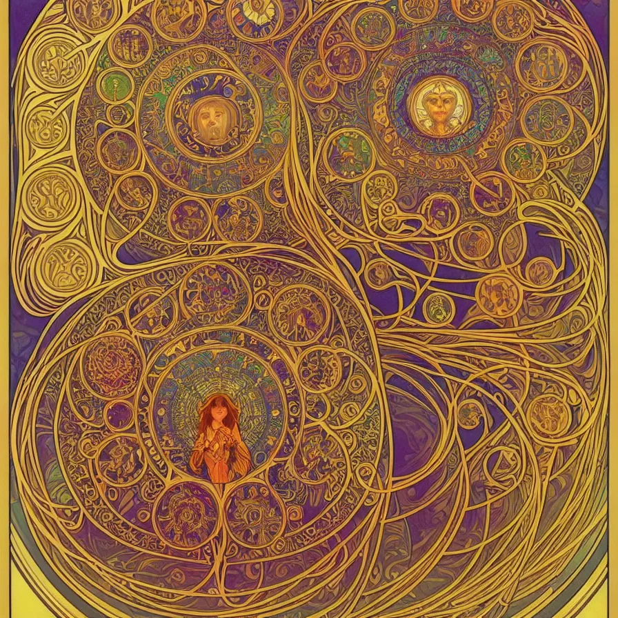 Image similar to psychedelic sacred geometry, intricate, sophisticated, ultra realistic, incredibly detailed, diagram, illustration, trending on artstation, art by alphonse mucha