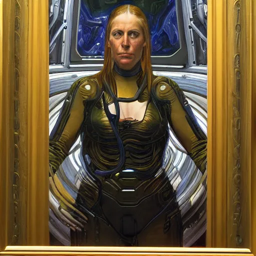 Image similar to portrait of a sci - fi woman, by donato giancola and berthold woltze.