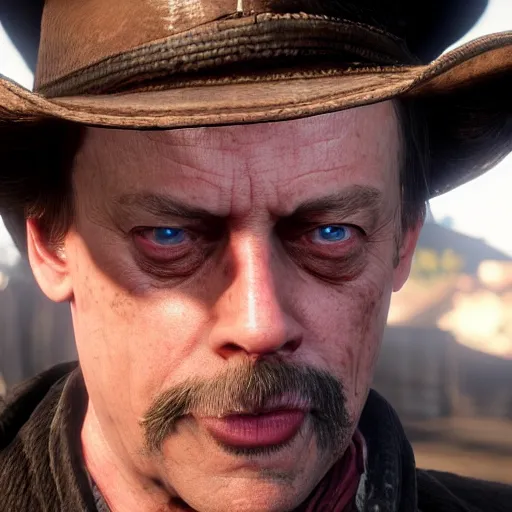 Image similar to steve buscemi stars as micah bell in the playstation 4 video game red dead redemption 2, beautiful screenshot