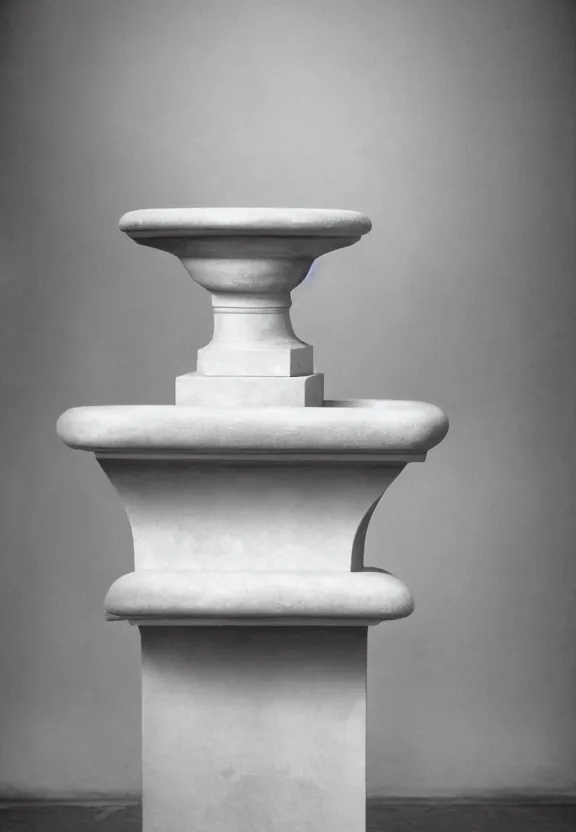 Image similar to a historical archive of fountain ( fontaine ) readymade by marcel duchamp, archival pigment print, 1 9 2 0, conceptual art, white, grey, gray, underexposed grey, hues of subtle grey, ready - made, studio shoot, studio lighting