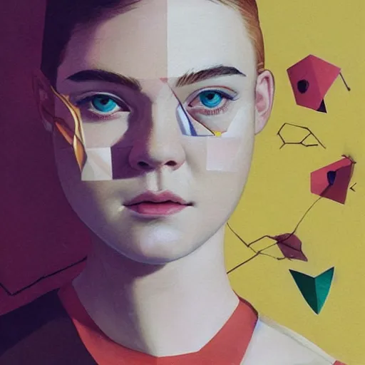 Image similar to Elle Fanning in Splinter Cell picture by Sachin Teng, asymmetrical, dark vibes, Realistic Painting , Organic painting, Matte Painting, geometric shapes, hard edges, graffiti, street art:2 by Sachin Teng:4