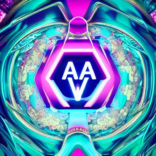 Image similar to a and w vaporwave logo, digital art, cosmic, 3 d high definition, trending on art station, photorealistic, high resolution, 8 k, octane, hyper detailed, insane details, intricate, elite, ornate, elegant trend, highly detailed and intricate, sharp focus, photography, unreal engine