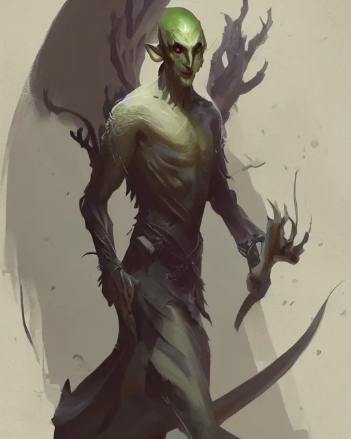 Prompt: character portrait of a slender elven man, by greg rutkowski, mark brookes trending on artstation