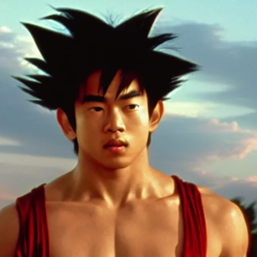 Prompt: a film still of goku in city of god(2002)