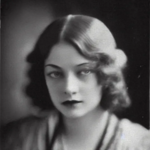 Prompt: headshot edwardian photograph of kristin kreuk,, 1 9 2 0 s film actress, realistic face, 1 9 1 0 s, grainy, victorian, soft blur