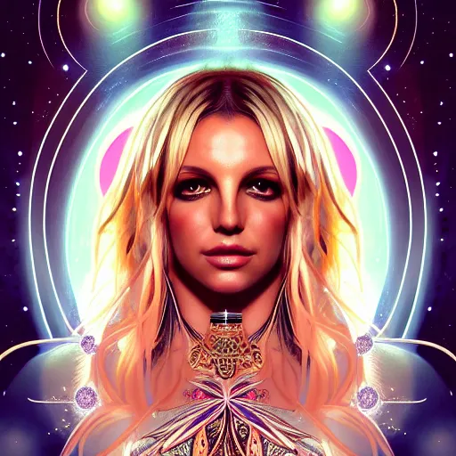 Image similar to symmetry portrait of britney spears, glam, deco, fireflies, forest background, intricate, elegant, highly detailed, digital painting, artstation, concept art, smooth, sharp focus, illustration, art by artgerm and greg rutkowski and fra angelico and alphons mucha