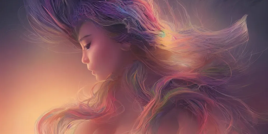 Image similar to baby bird catches the worm, sunrise, rainbow, sci-fi, fantasy, intricate, very very beautiful, elegant, highly detailed, digital painting, artstation, concept art, smooth, sharp focus, illustration, art by artgerm