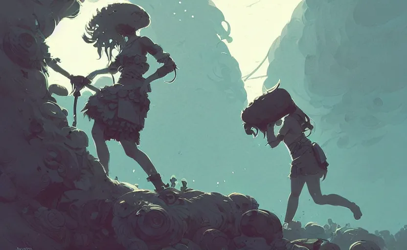 Image similar to celtic naturepunk by atey ghailan, by greg rutkowski, by greg tocchini, by james gilleard, by joe fenton, by kaethe butcher, dynamic lighting, gradient light blue, brown, blonde cream and white color scheme, grunge aesthetic