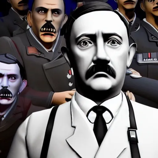 Image similar to adolf hitler in fortnite