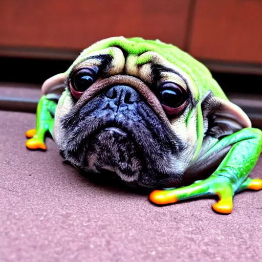 Image similar to Frog Pug Hybrid