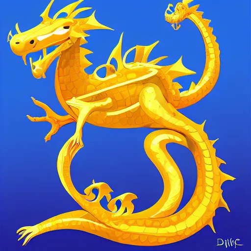 Image similar to cheese dragon, digital art