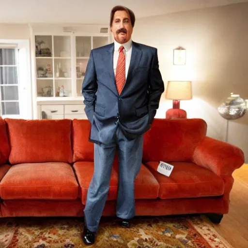 Image similar to mike lindell on disgusting couch smoking crack