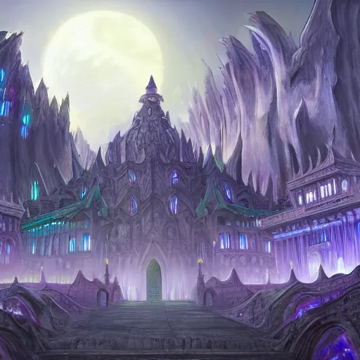 Image similar to dalaran city, cascading concept art, berserk manga art style, film noir