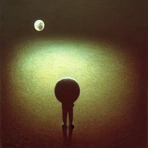 Prompt: moon's haunted, ultra detailed, photorealistic, art style beksinski.