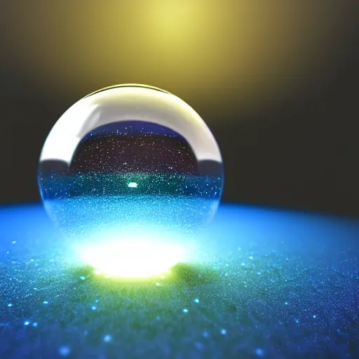 Prompt: glass sphere with a galaxy inside, disney, pixar, 8 k, hd, dof, kodak film, volumetric lighting, subsurface scattering, photorealistic, octane render, details