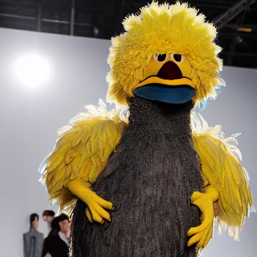 Yellow bird mascot, all hairy, giant bird costume Sizes L (175-180CM)