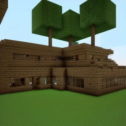 Prompt: 3d render of a minecraft house