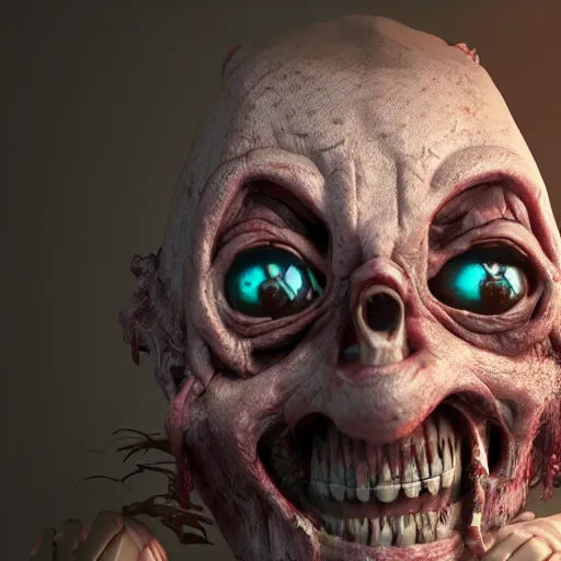 Image similar to horror animatronic, by wlop, 8 k, super detailed, octane render, vfx