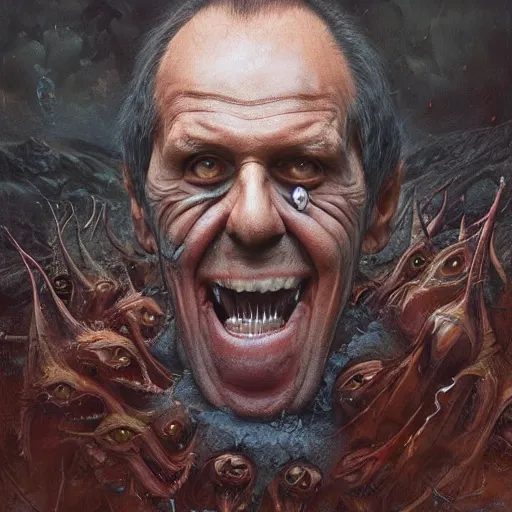 Image similar to sergey lavrov, is evil gremlin, rotten teeth, horror, macabre by donato giancola and greg rutkowski and wayne barlow and zdzisław beksinski, realistic face, digital art