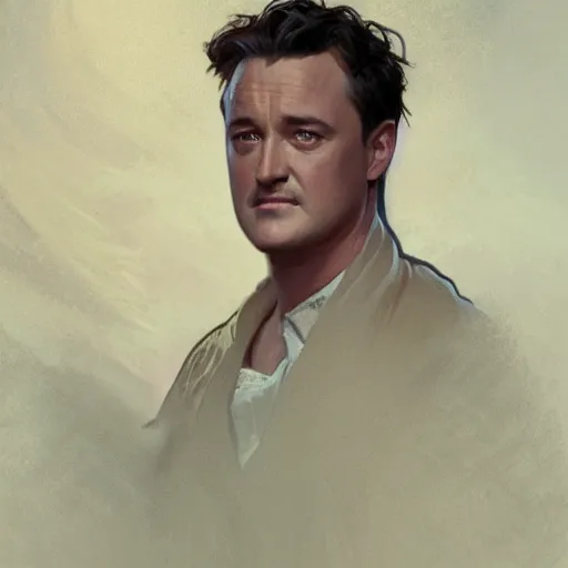 Prompt: chandler bing from friends portrait art by alphonse mucha and greg rutkowski, highly detailed, digital painting, concept art, illustration, trending on artstation, very detailed, smooth, sharp focus, octane render, close up