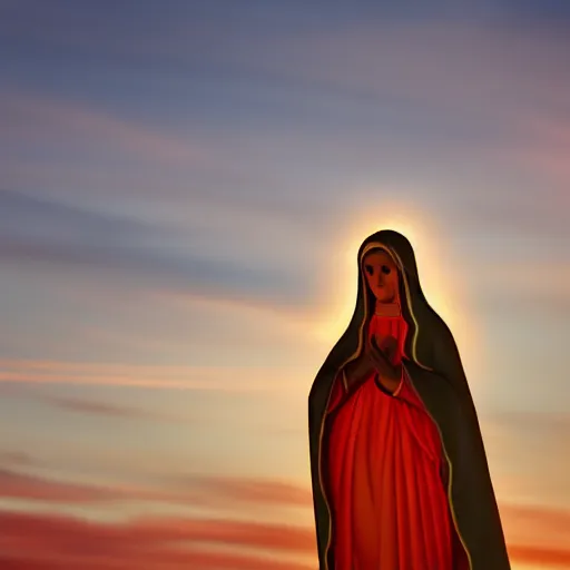 Image similar to virgin mary in form of sunset clouds