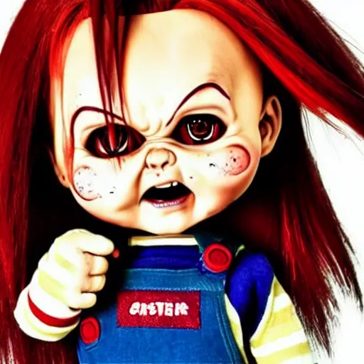 Image similar to Chucky the killer doll anime