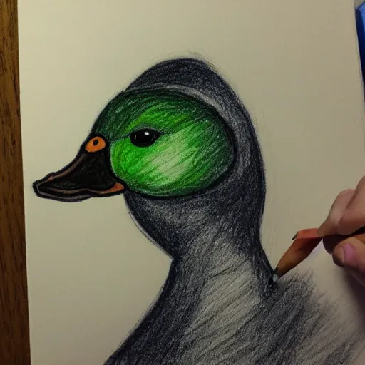 Prompt: scary drawing of Duck