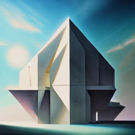 Image similar to architectural dream by peter eisenman in the style of peter mohrbacher