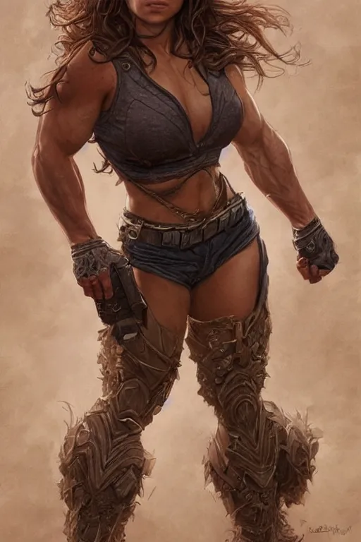 Image similar to muscled Mila Kunis as a ruggedly handsome hero, intricate, elegant, highly detailed, centered, digital painting, artstation, concept art, smooth, sharp focus, illustration, art by artgerm and donato giancola and Joseph Christian Leyendecker, WLOP