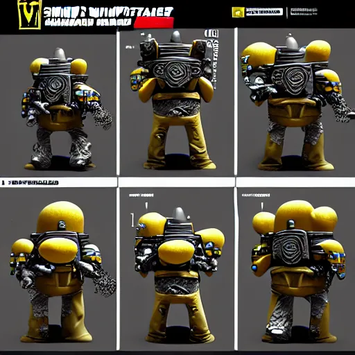 Image similar to sponge bob, warhammer 4 k, futuristic, miniatures. high details, photorealistic, cinematic, artstation trending, realistic.