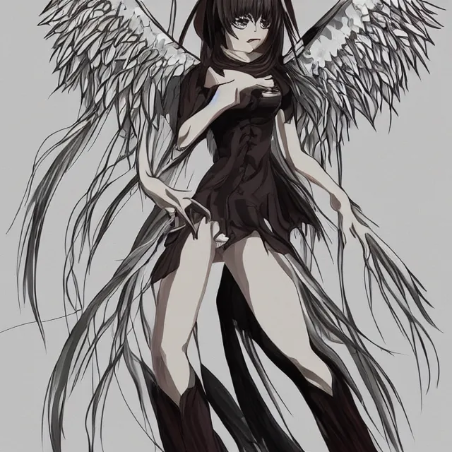 Prompt: full - body manga angel, upper body highly detailed illustration, pixiv gelbooru danbooru