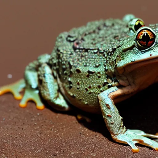 Image similar to desert rain frog running for president, 8 k