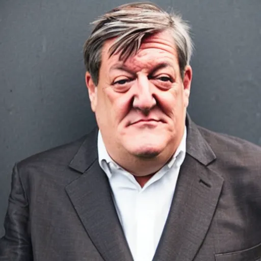 Prompt: photo of [ a single french fry chip ] shaped into stephen fry as a hybrid intercross mix