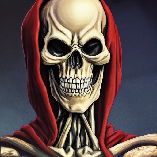 Image similar to ultra realistic portrait painting of skeletor, art by eiichiro oda, 4 k, one piece artstyle, cel shaded, highly detailed, epic lighting