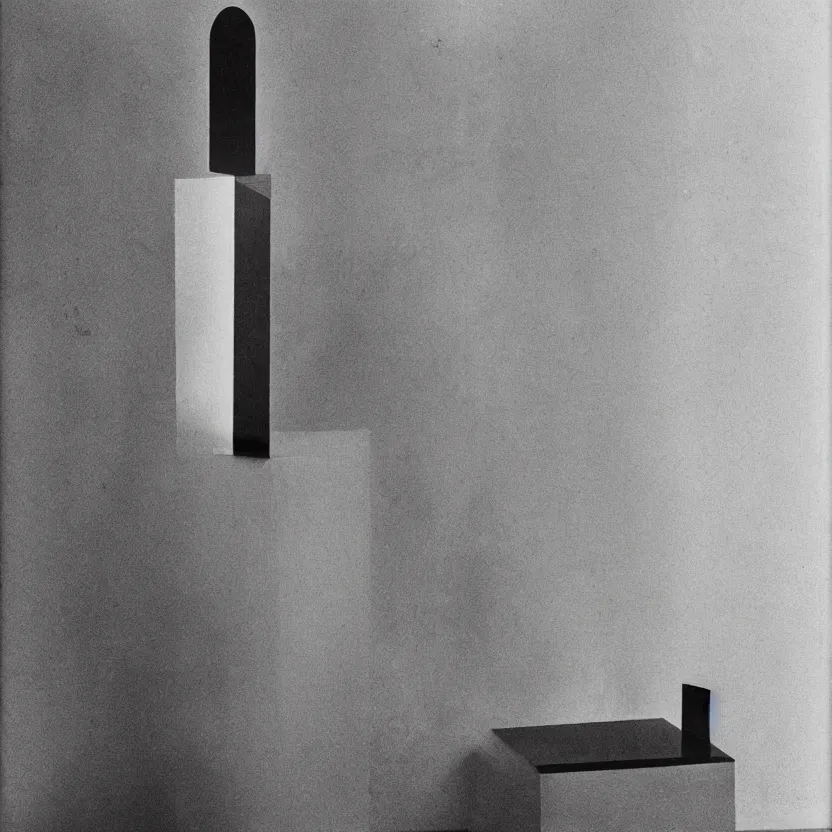 Image similar to a singular impossible quantum readymade machine by Marcel Duchamp on a pedestal, packshot, by Irving Penn, Man Ray, color bleed, light leak, 4k