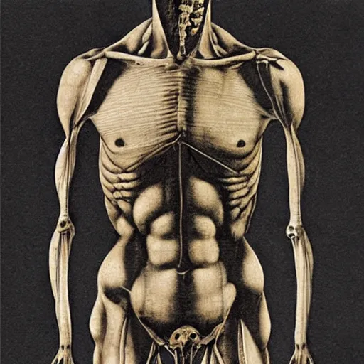 Image similar to Leonardo da Vinci anatomy study,unconventional