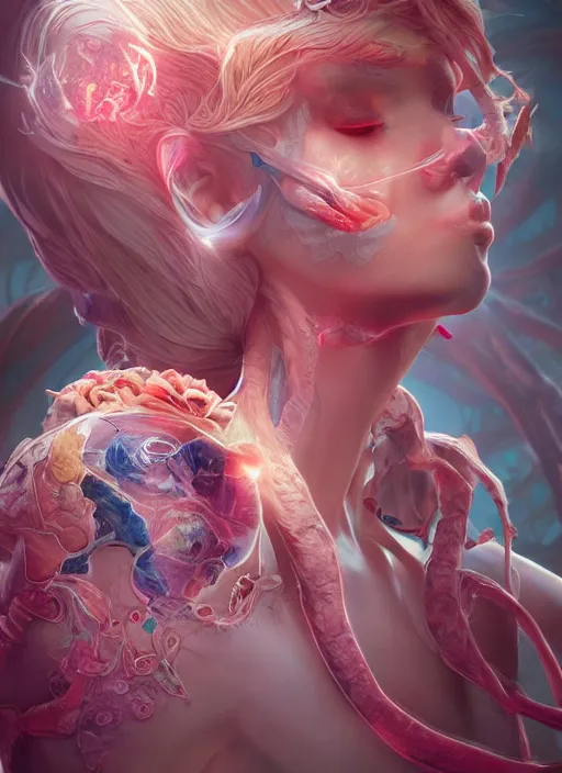 Image similar to dreamscape, female, ross tran, vivid colors, anatomical, highly detailed sculpture, intricate detailed, ommatidia, 8 k, cinematic atmosphere, post - processing