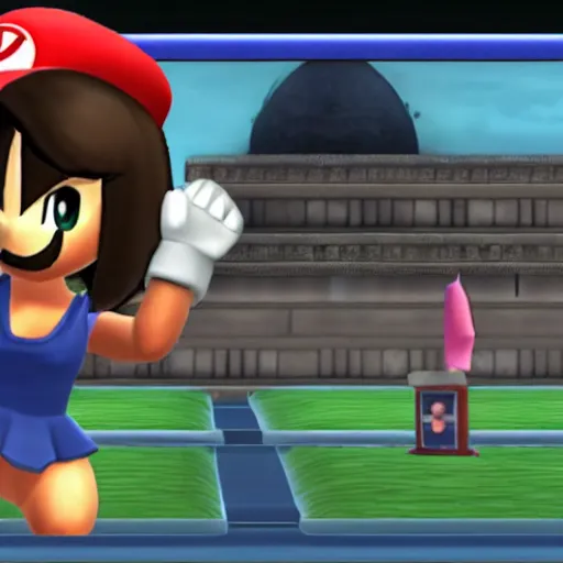 Image similar to Condoleezza Rice in Super Smash Bros, game screenshot