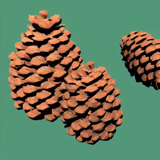 Image similar to poorly rendered 3 d anthromorphic pinecone