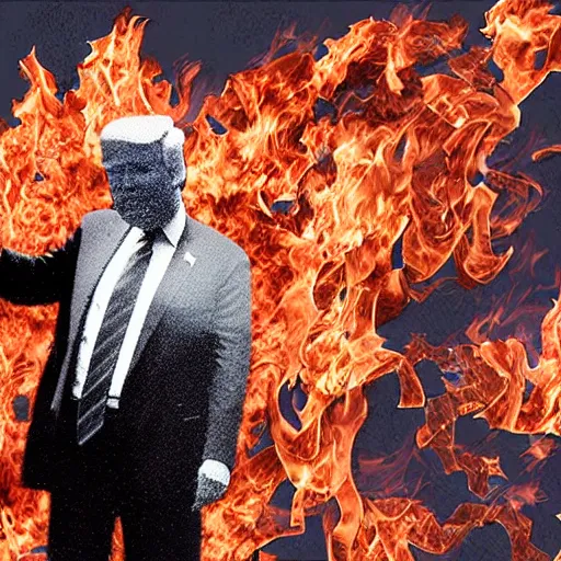 Image similar to self - immolation of trump