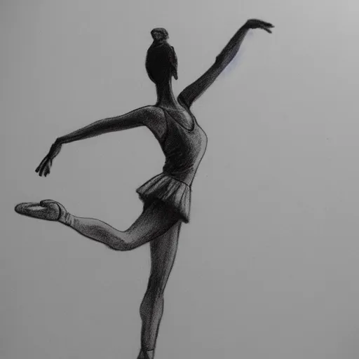 Image similar to ballet dancer pencil sketch