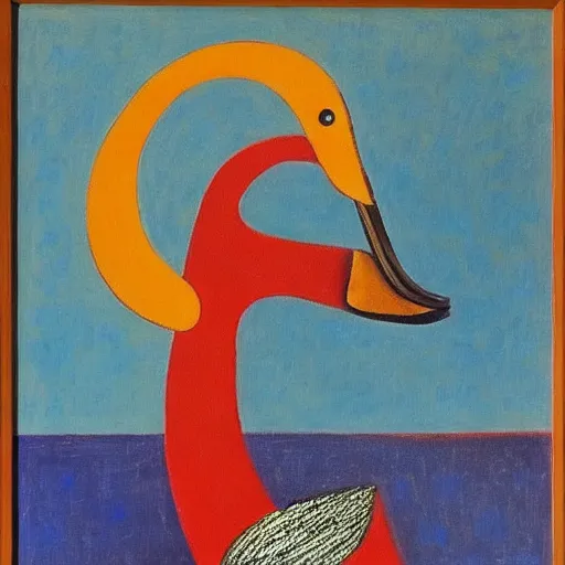 Image similar to a duck on the prowl oil painting rufino tamayo