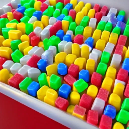 Image similar to a candy house made of chiclets