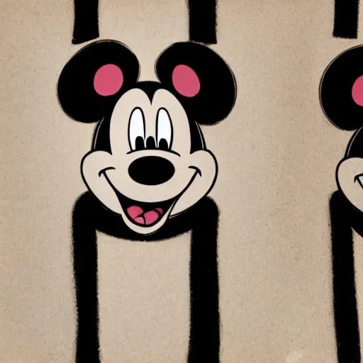 Image similar to mug shots photograph of mickey mouse, photorealistic