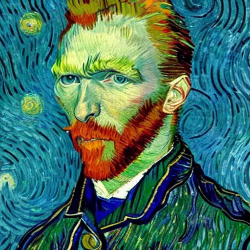 Prompt: giga chad portrait, van gogh style