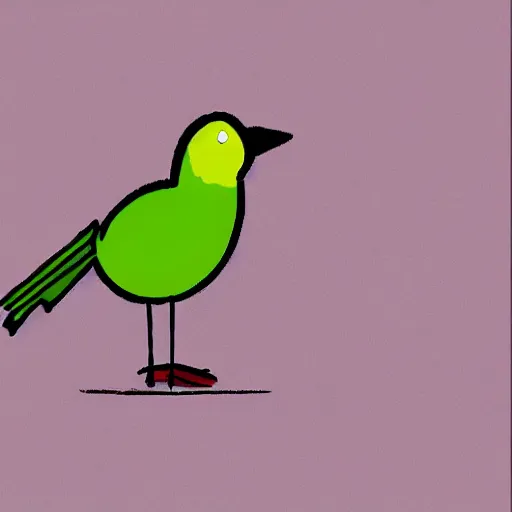 Prompt: bird looking directly into camera in cartoon style